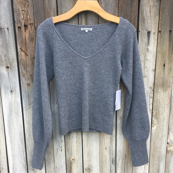 Reformation Sweaters - NWT Reformation Hart Cashmere Sweater Grey S